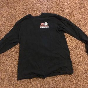 Black UGA football long sleeve tee